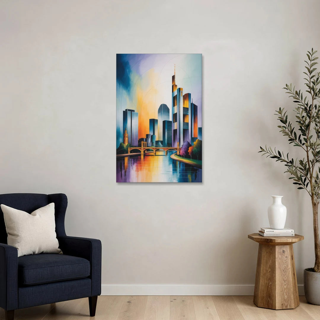 Skyline of Frankfurt - Canvas Wall Art - Sofa - 24x36
