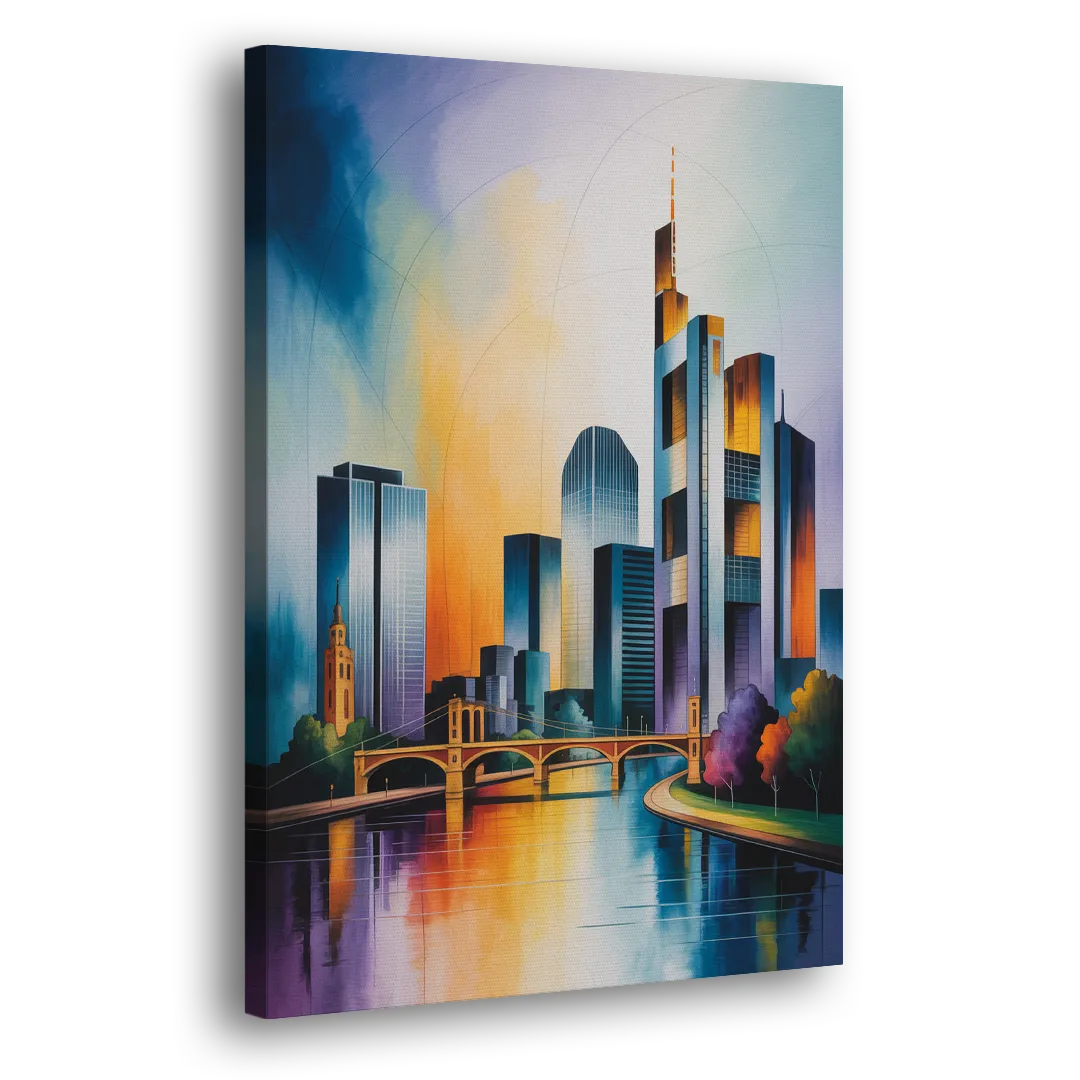 Skyline of Frankfurt Side - Canvas Wall Art
