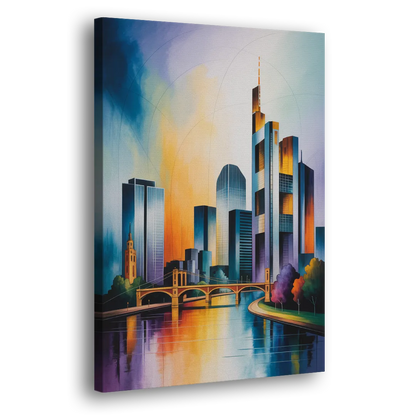 Skyline of Frankfurt Side - Canvas Wall Art