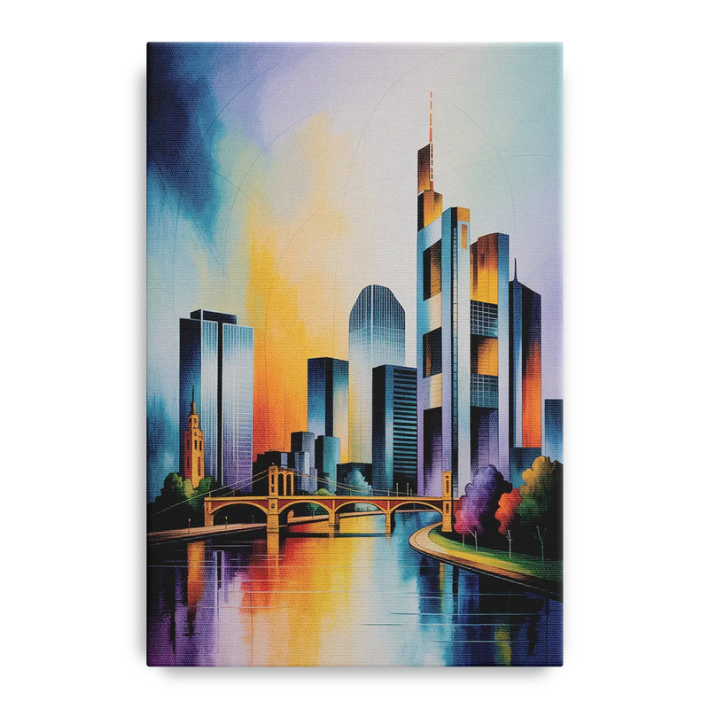 Skyline of Frankfurt Front - Canvas Wall Art