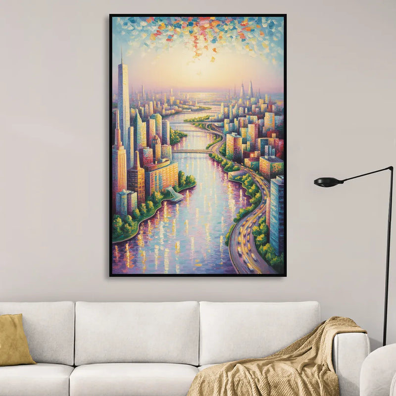 Skylon Tower View Living Room - Black Canvas Wall Art