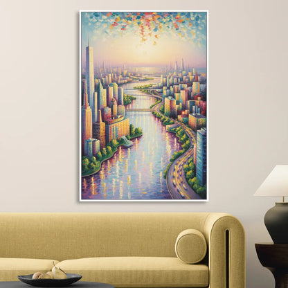 Skylon Tower View Sitting Room - White Canvas Wall Art