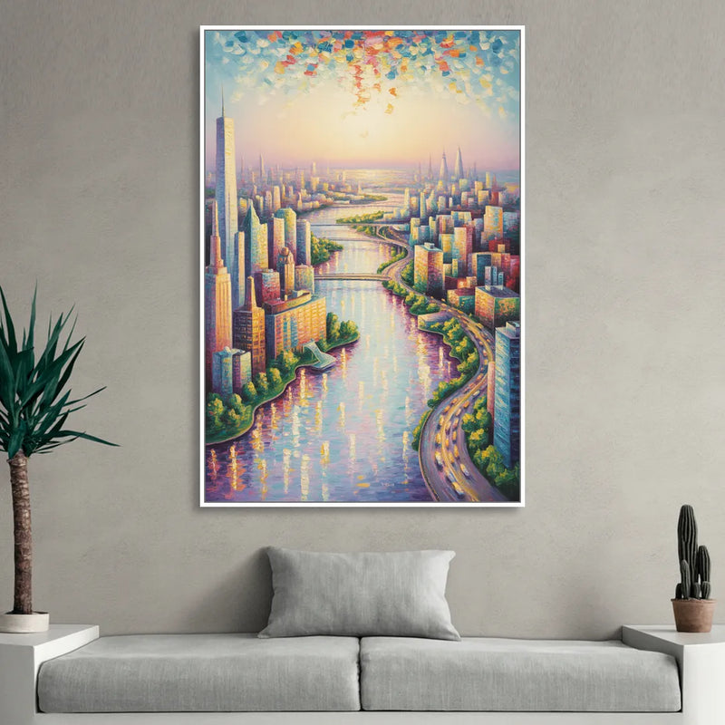 Skylon Tower View Living Room - White Canvas Wall Art