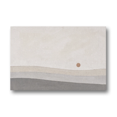 Small Sun Above Three Bands of Rolling Hills - Canvas Wall Art - Front