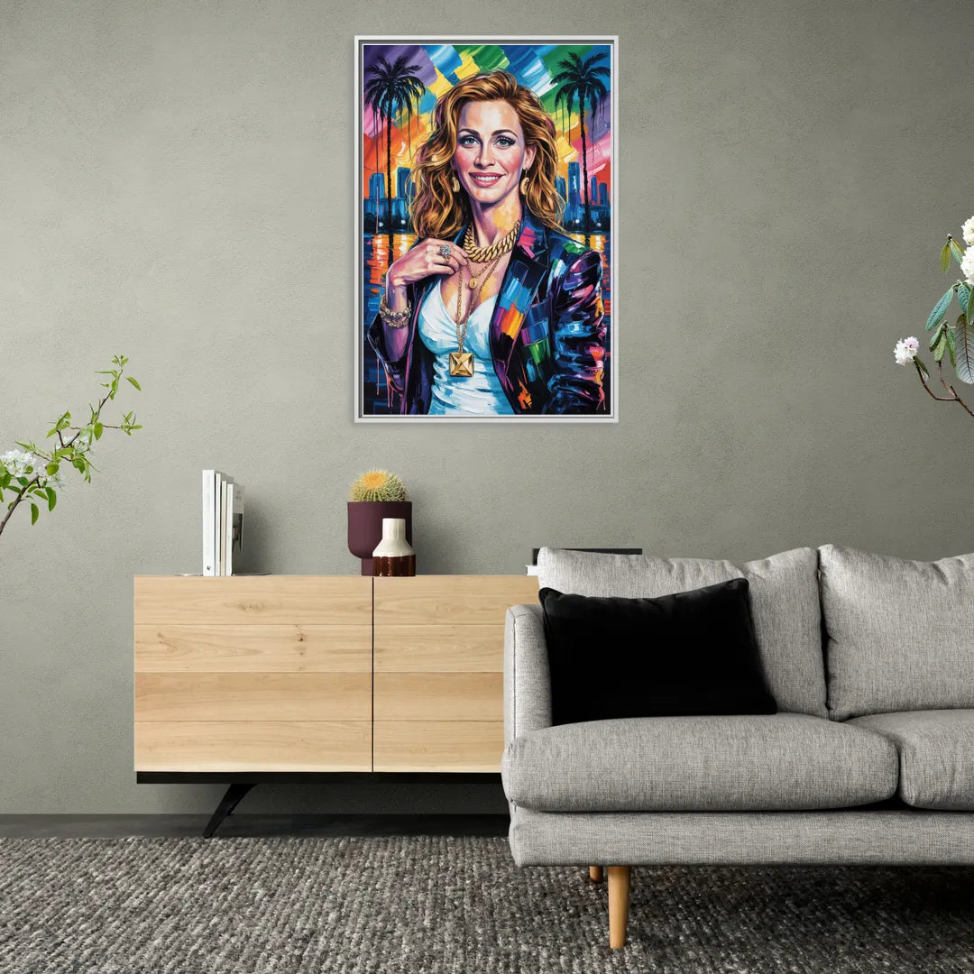Smiling Soul 2.0 - Living Room White Frame Canvas