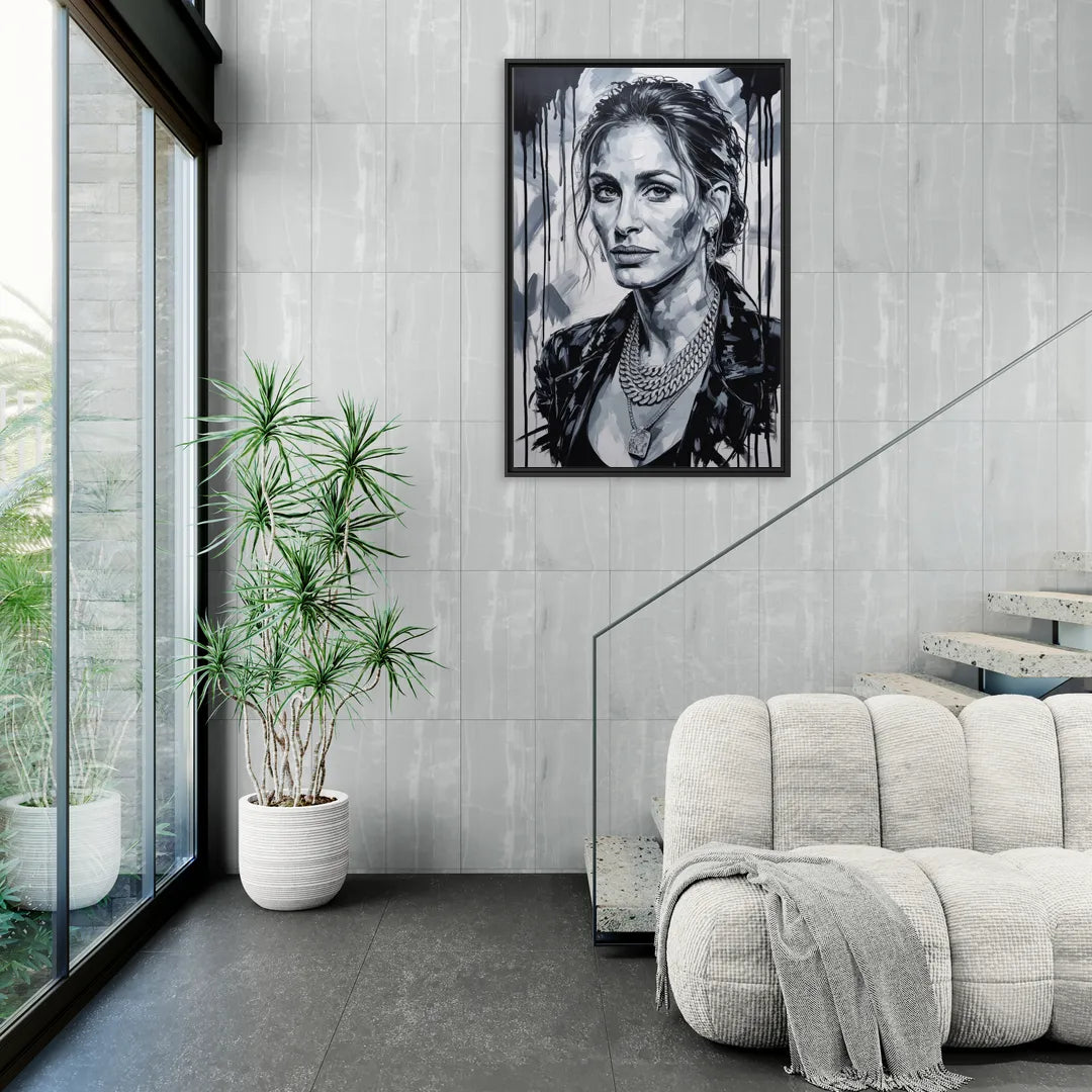 Smiling Soul - Living Room Black Frame Canvas