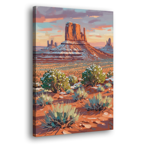 Winter Snow on the Red Rock Buttes - Canvas Wall Art - Side