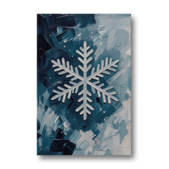 Snowflake Wall Art in Silver and Teal - Canvas Wall Art - Front