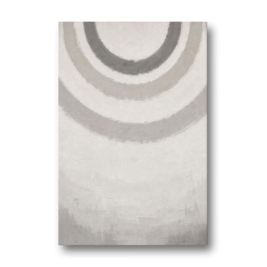 Soft Abstract Painting of Three Grey Ripples - Canvas Wall Art - Front