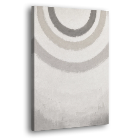 Soft Abstract Painting of Three Grey Ripples - Canvas Wall Art - Side