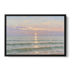 Soothing Moon Path at Twilight for the Bedroom - Black Framed Canvas Wall Art - Front