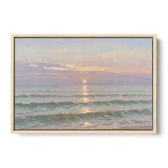 Soothing Moon Path at Twilight for the Bedroom - Oak Framed Canvas Wall Art - Front
