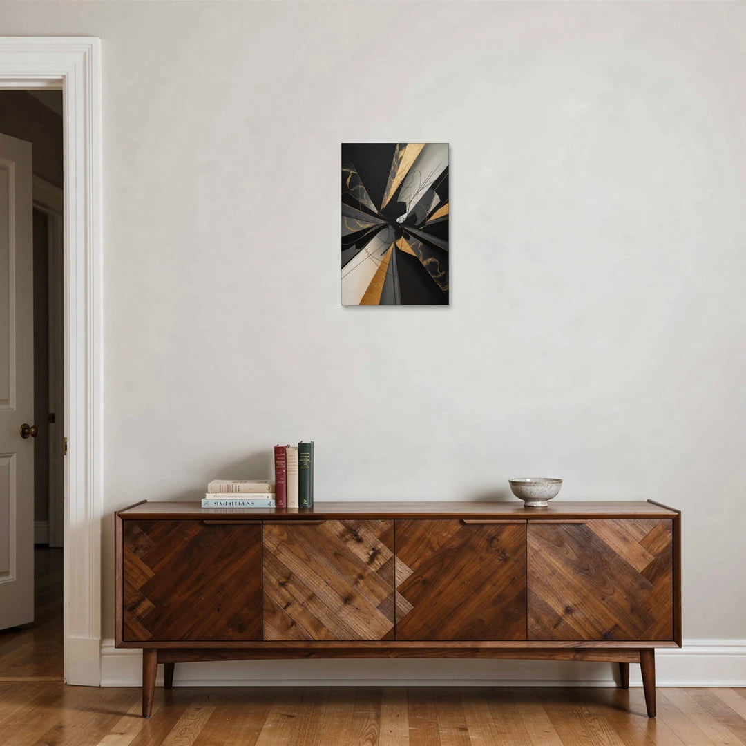Sophisticated Enigma Black Abstract - Canvas Wall Art - Coffee Table - 16x24