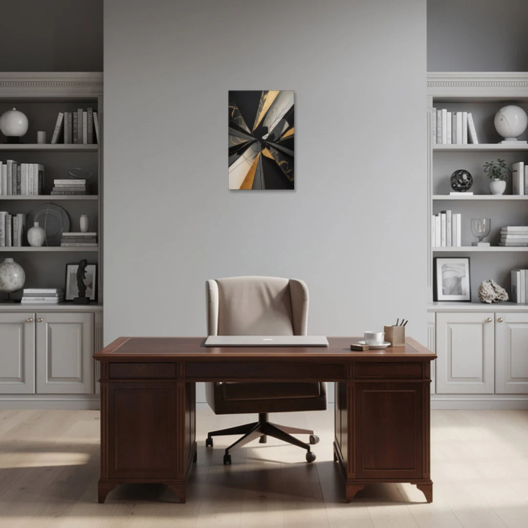 Sophisticated Enigma Black Abstract - Canvas Wall Art - Office - 16x24