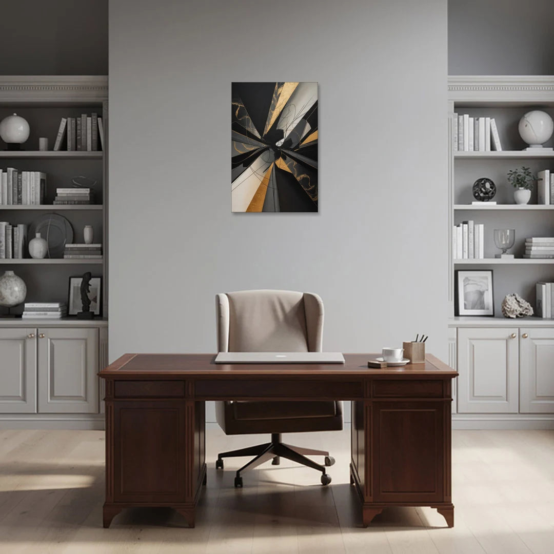Sophisticated Enigma Black Abstract - Canvas Wall Art - Office - 20x30