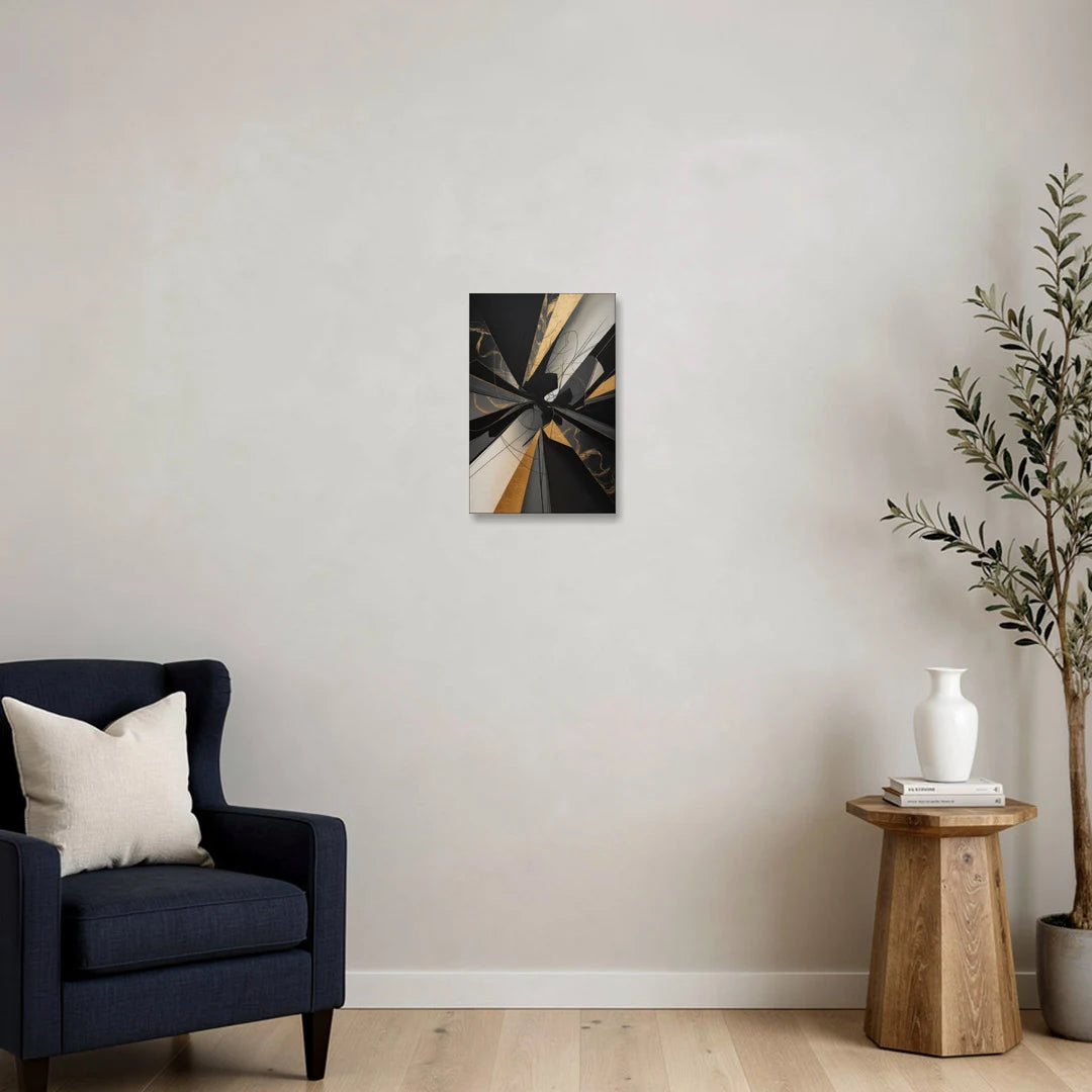 Sophisticated Enigma Black Abstract - Canvas Wall Art - Sofa - 12x18