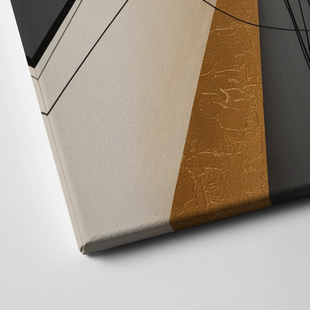 Sophisticated Enigma Black Abstract Canvas Close Up