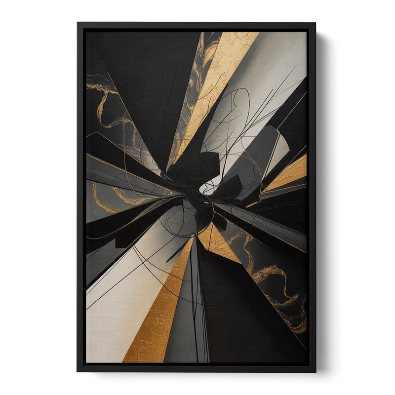 Sophisticated Enigma Black Abstract Front - Black Canvas Wall Art
