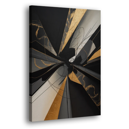 Sophisticated Enigma Black Abstract Side - Canvas Wall Art