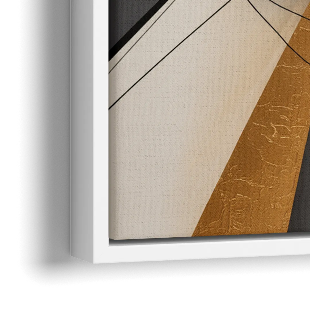 Sophisticated Enigma Black Abstract - Close-Up White Frame Canvas
