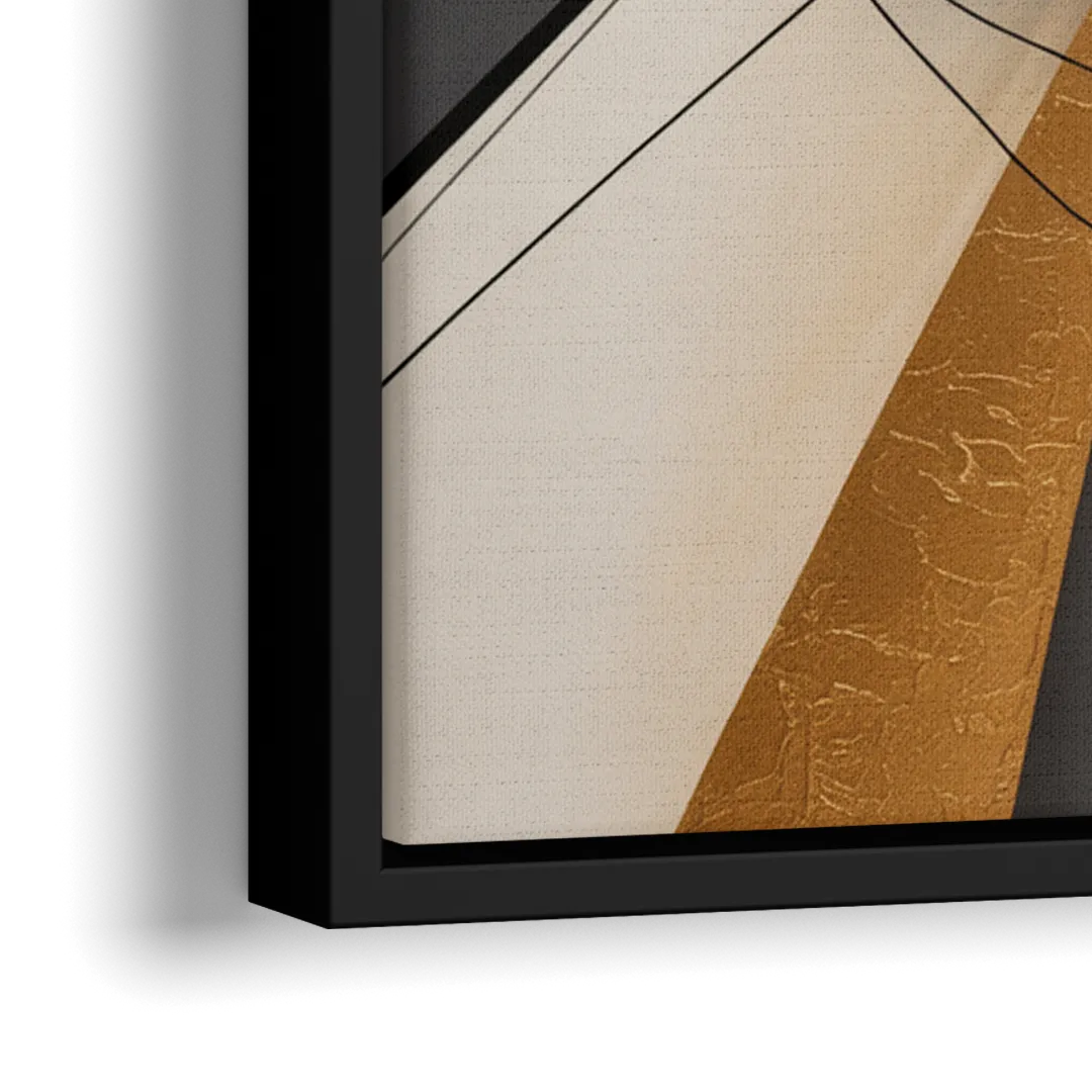 Sophisticated Enigma Black Abstract - Close-Up Black Frame Canvas