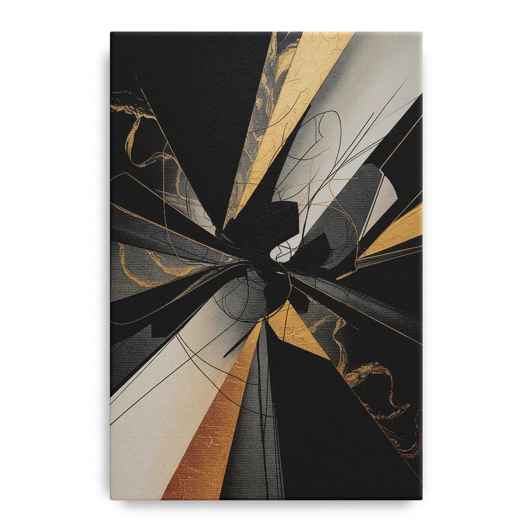 Sophisticated Enigma Black Abstract Front - Canvas Wall Art