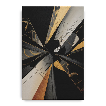 Sophisticated Enigma Black Abstract Front - Canvas Wall Art