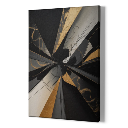 Sophisticated Enigma Black Abstract - Canvas Print Art Sides