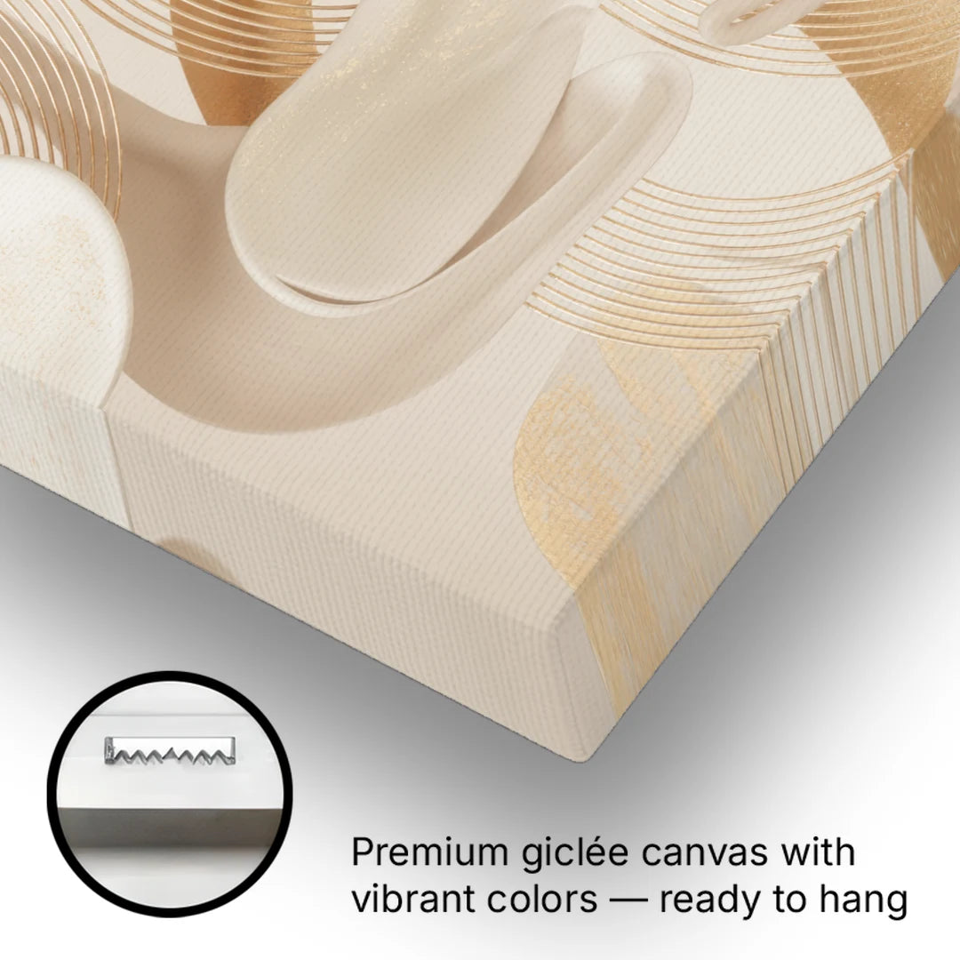 Sophisticated Fluidity Beige Abstract - Canvas Wall Art - Gallery Wrap Corner