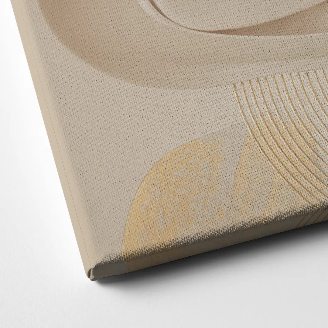 Sophisticated Fluidity Beige Abstract Canvas Close Up
