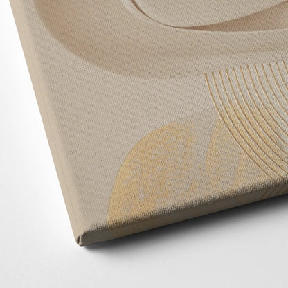 Sophisticated Fluidity Beige Abstract Canvas Close Up