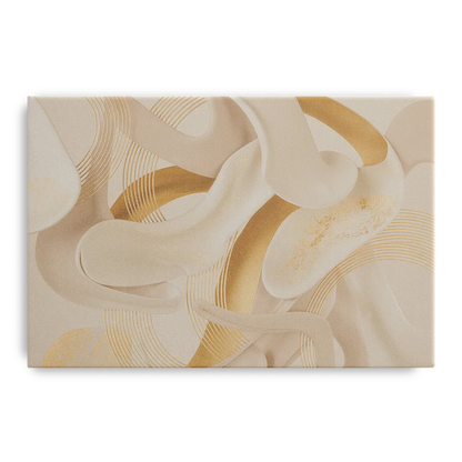 Sophisticated Fluidity Beige Abstract Front - Canvas Wall Art