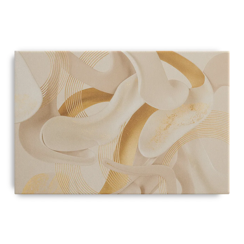 Sophisticated Fluidity Beige Abstract Front - Canvas Wall Art
