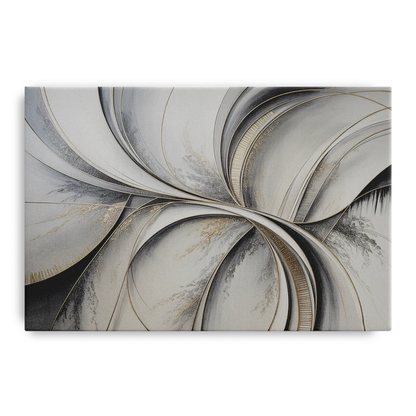 Sophisticated Harmony Grey and White Abstract Front - Canvas Wall Art