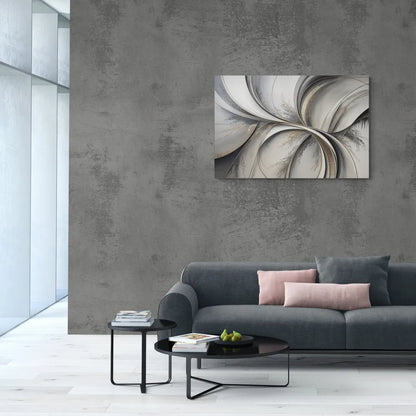 Sophisticated Harmony Grey and White Abstract - Canvas Wall Art Living Room