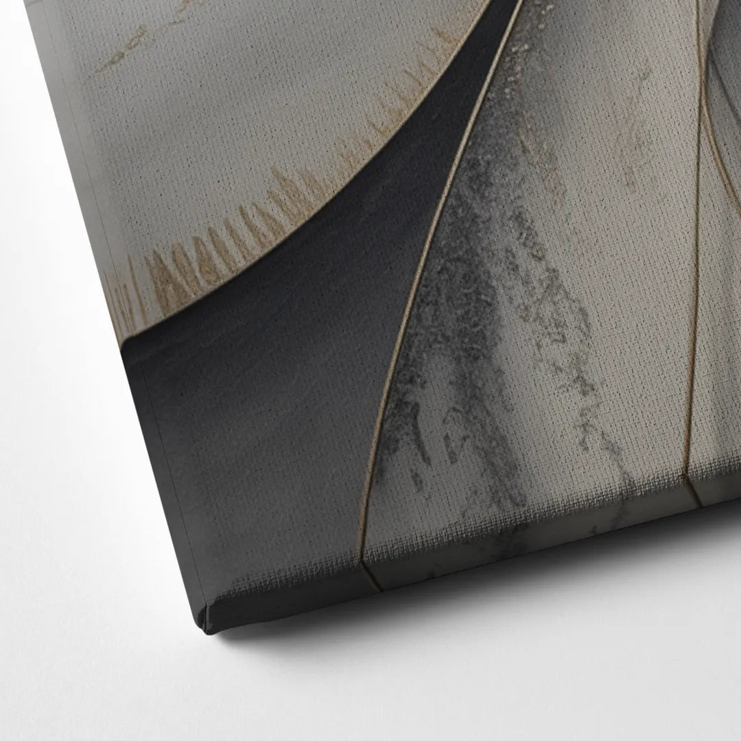 Sophisticated Harmony Grey and White Abstract Canvas Close Up