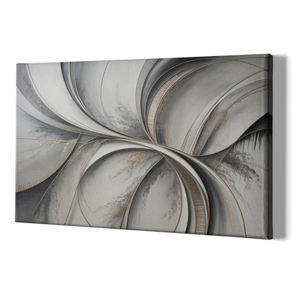 Sophisticated Harmony Grey and White Abstract - Canvas Print Art Sides