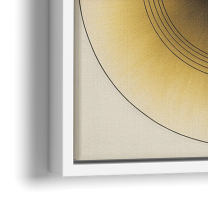 Sophisticated Harmony Yellow and Grey Abstract - Close-Up White Frame Canvas