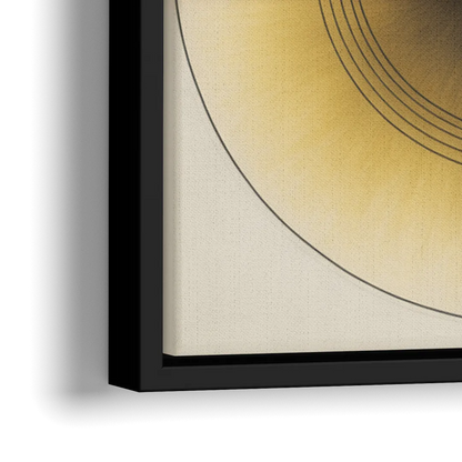 Sophisticated Harmony Yellow and Grey Abstract - Close-Up Black Frame Canvas