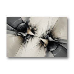 Sophisticated Interwoven Forms Black and White Abstract - Canvas Wall Art - Front
