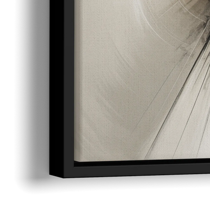 Sophisticated Interwoven Forms Black and White Abstract - Close-Up Black Frame Canvas