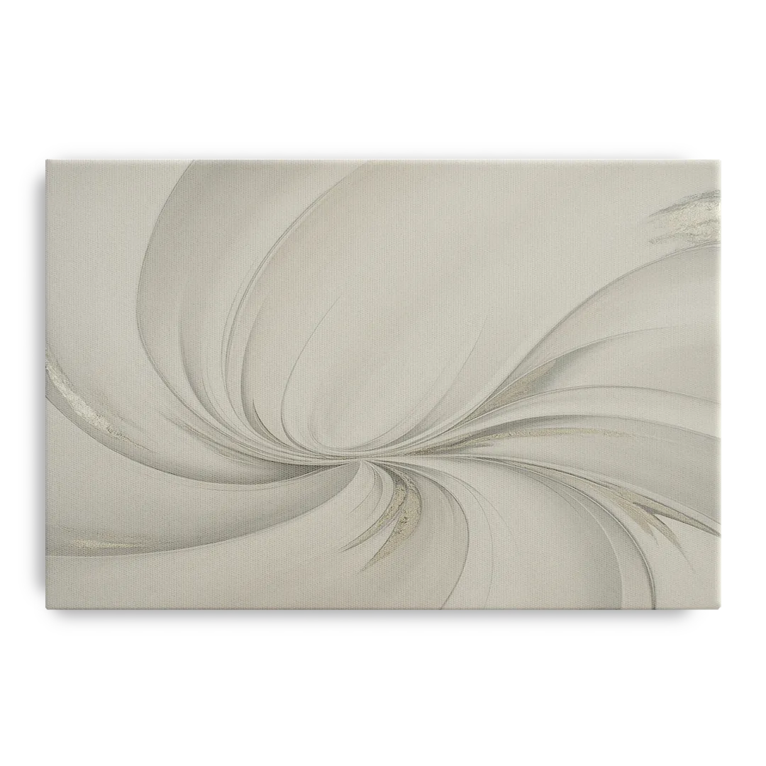 Sophisticated Swirling White Abstract Front - Canvas Wall Art