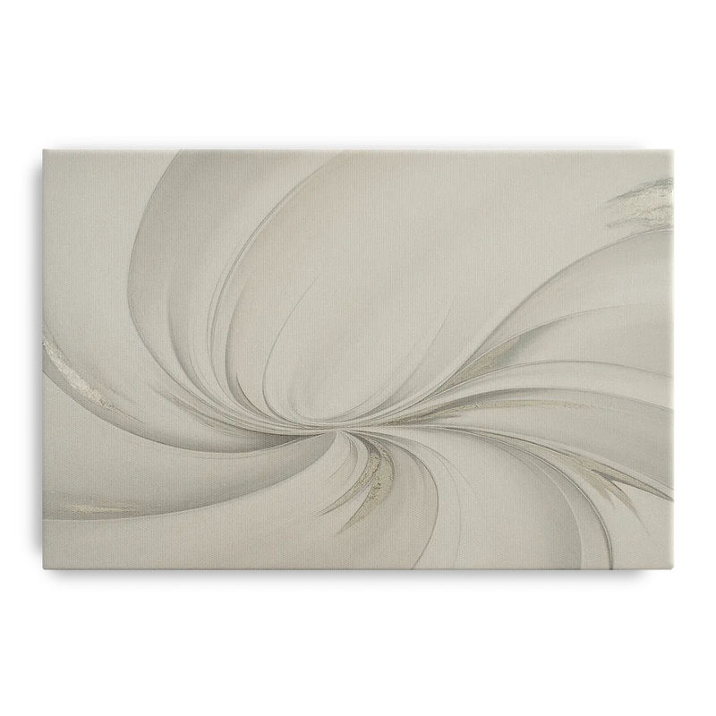 Sophisticated Swirling White Abstract Front - Canvas Wall Art