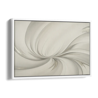 Sophisticated Swirling White Abstract Side - White Canvas Wall Art