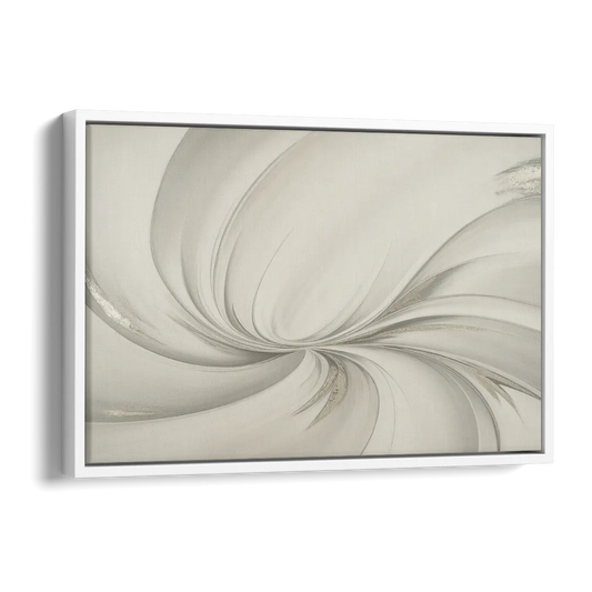 Sophisticated Swirling White Abstract Side - White Canvas Wall Art