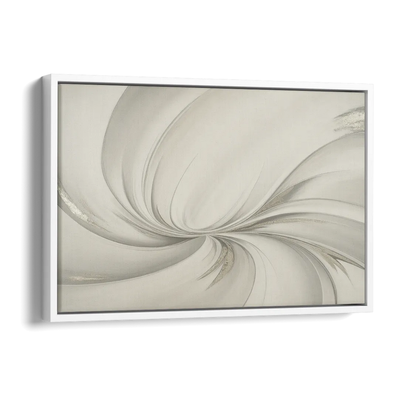 Sophisticated Swirling White Abstract Side - White Canvas Wall Art