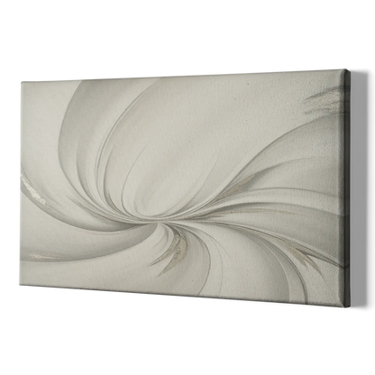 Sophisticated Swirling White Abstract - Canvas Print Art Sides