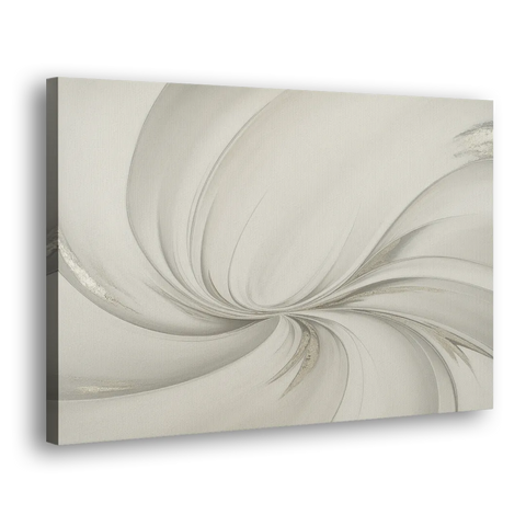 Sophisticated Swirling White Abstract - Canvas Wall Art