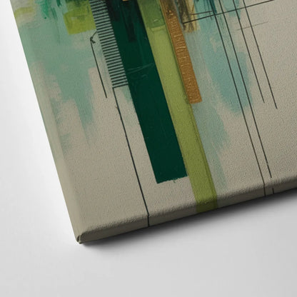 Sophisticated Urban Landscape Green Abstract Canvas Close Up