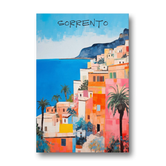 Sorrento Painting of Seaside Houses - Canvas Wall Art - Front